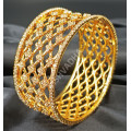 Princess Bangle Supreme Quality Gold Polish with Sparkling White Stones