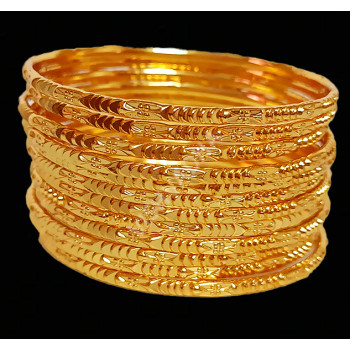 New Model Guaranteed Polish Shining Dozen Bangle Flower Design ( Size 2-4)