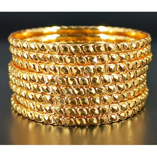 New Model Guaranteed Polish Shining 8 nos Bangles Gold Ball Design ( Size 2-4)