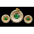 Supreme Quality New Design Full Pure AD White Stones with Green Stone Pendant and Earrings