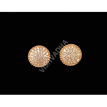 CZ Jewellery Casual and Formal Wear Earrings Supreme Quality Rose Gold Polish Full White Stones Stud Design