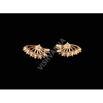 CZ Jewellery Casual and Formal Wear Earrings Supreme Quality Rose Gold Polish Full White Stones Sundew Design