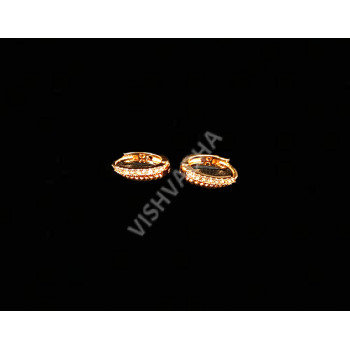 CZ Jewellery Casual and Formal Wear Earrings Supreme Quality Rose Gold Polish Full White Stones Ring with Lock