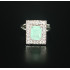 Gorgeous Glittering Rodium Stones Finger Ring Mint Green