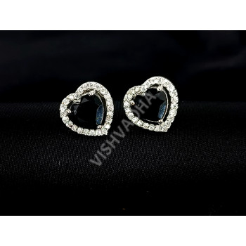 Casual and Formal Wear Fashion Jewellery Heart Shaped Black with White Stones